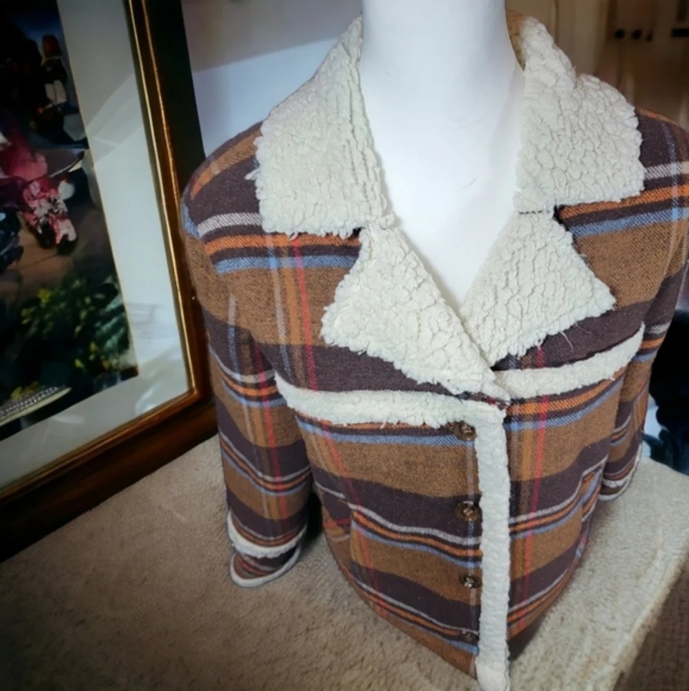 Maurices Plaid Sherpa Trim Jacket‎ - Size Medium